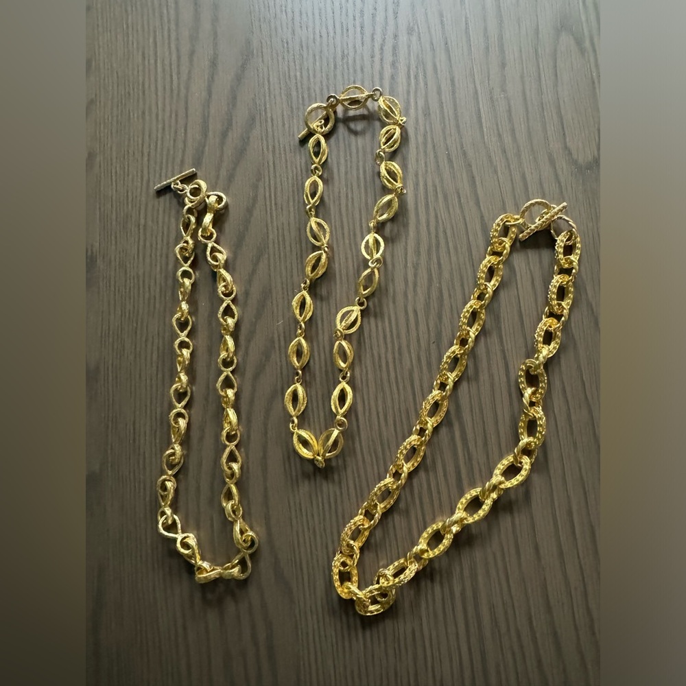 Three brass chains. Never worn